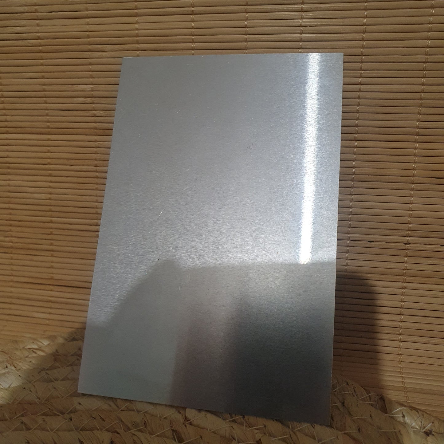 Plaque aluminium vierge finition argentée brillante