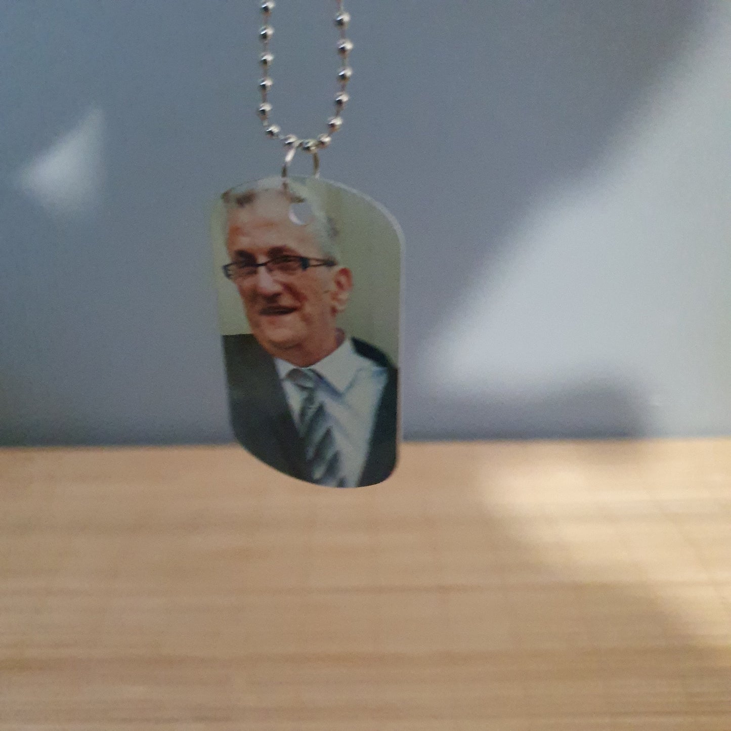 Pendentif plaque militaire personnalisée avec photo portrait homme