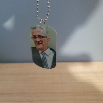 Pendentif plaque militaire personnalisée avec photo portrait homme