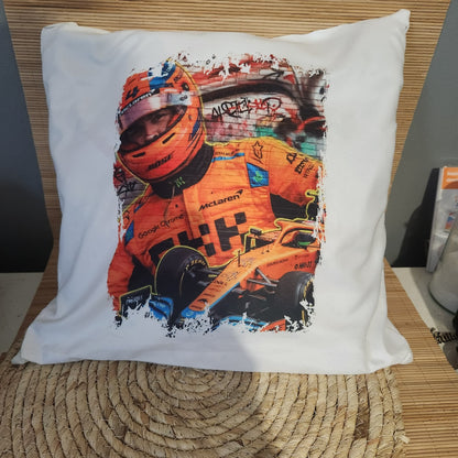 Housse de coussin blanche personnalisée avec photo de chien effet fondu