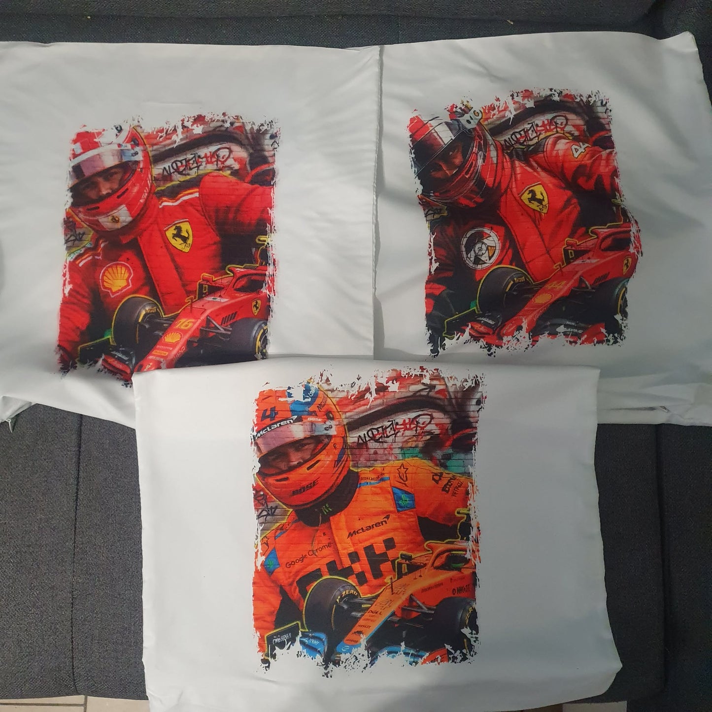 Housse de coussin blanche personnalisée avec photo de famille et effet fondu