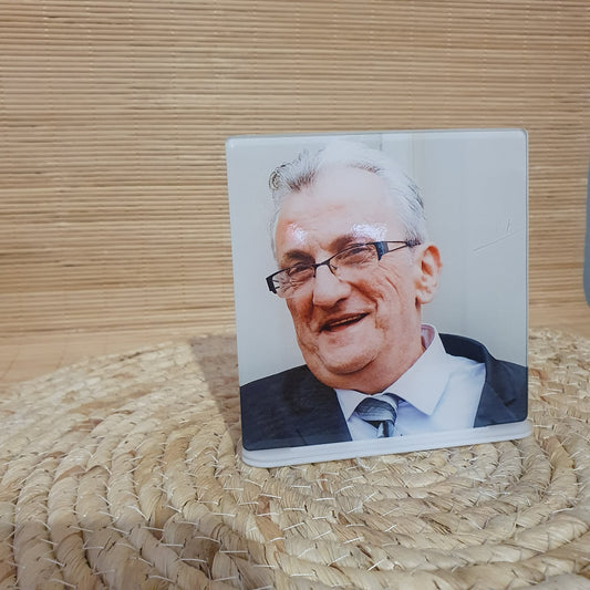 Plaque photo personnalisée en acrylique fin 3mm portrait
