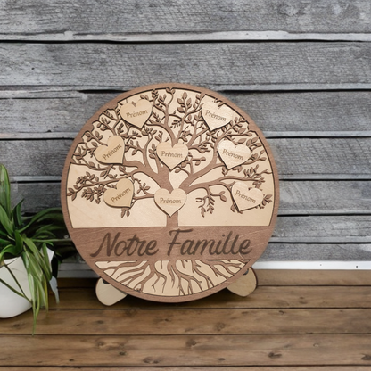 Arbre de Vie personnalisé – Notre Famille jusqu'a 8 prénoms
