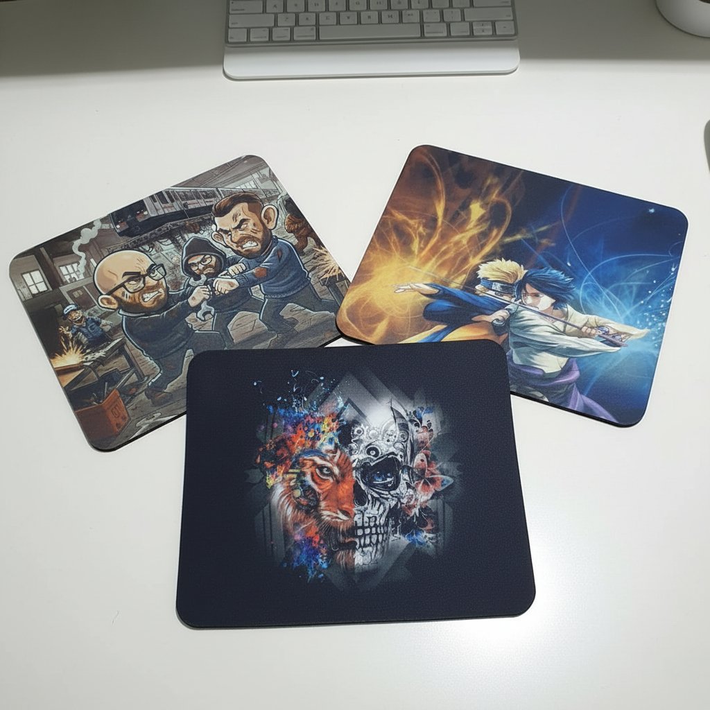 Tapis de souris personnalisé 18x21cm épaisseur 3mm avec impression photo par sublimation haute définition.